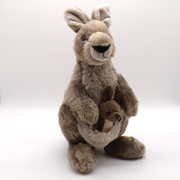 Wild Republic Kangaroo Plush with Baby Joey Pouch Mom 12" Stuffed Animal Toy - Picture 1 of 12